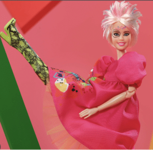 Photo of weird barbie doing a kick.