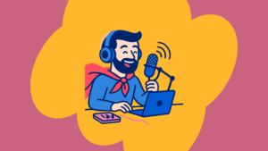 Featured graphic about AI in podcasting blog.